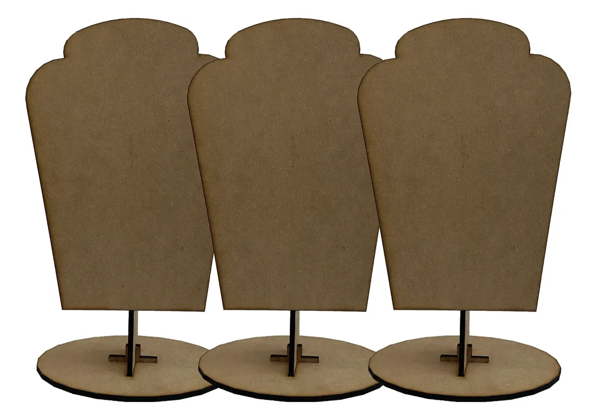 Exhibidor de Collar Busto MDF | Soporte Cuello para Collares y Cadenas | 19x32cm | Corte Láser | Display Joyería