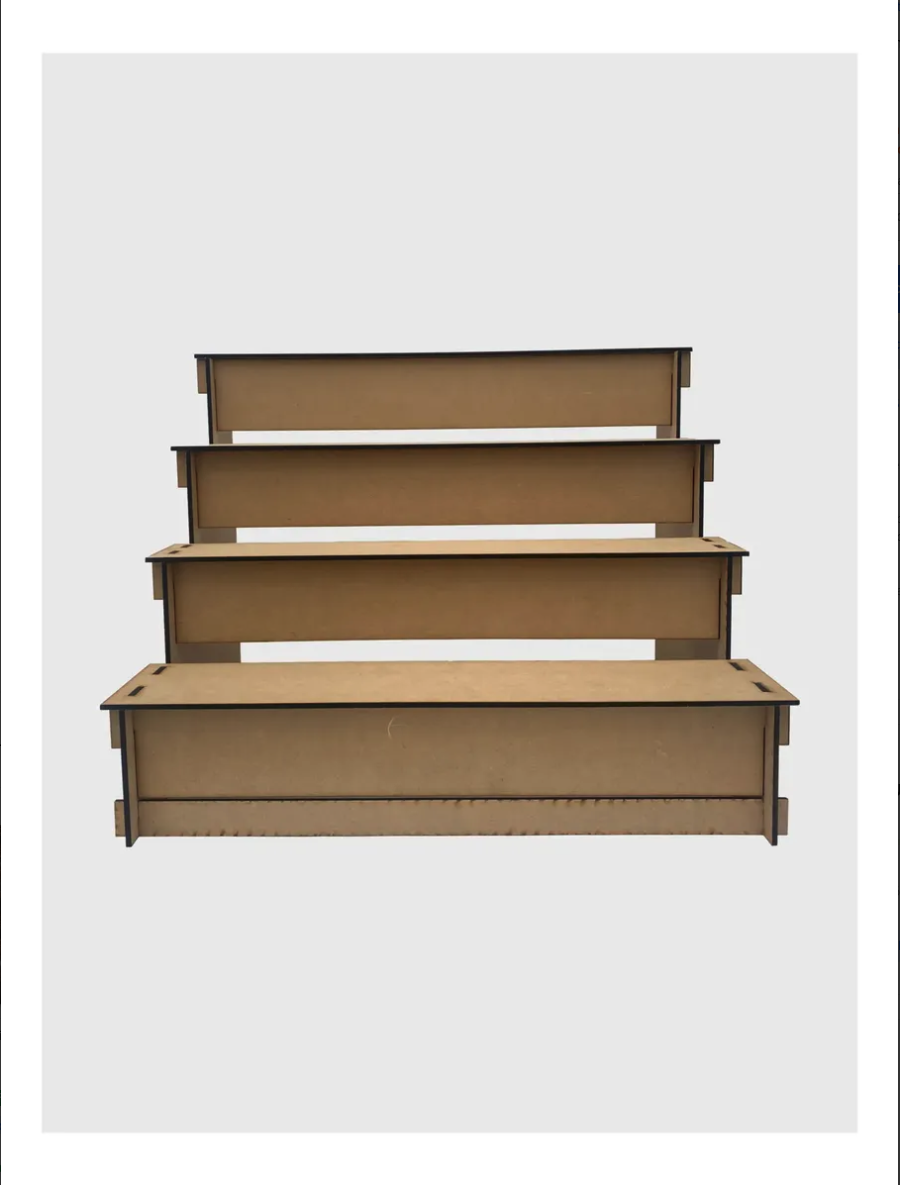 Exhibidor Escalera De 4 Niveles De Mdf Para Expos, Ferias